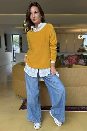 Made in Italy Conrad Body Skim Knit Jumper Dijon